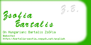 zsofia bartalis business card